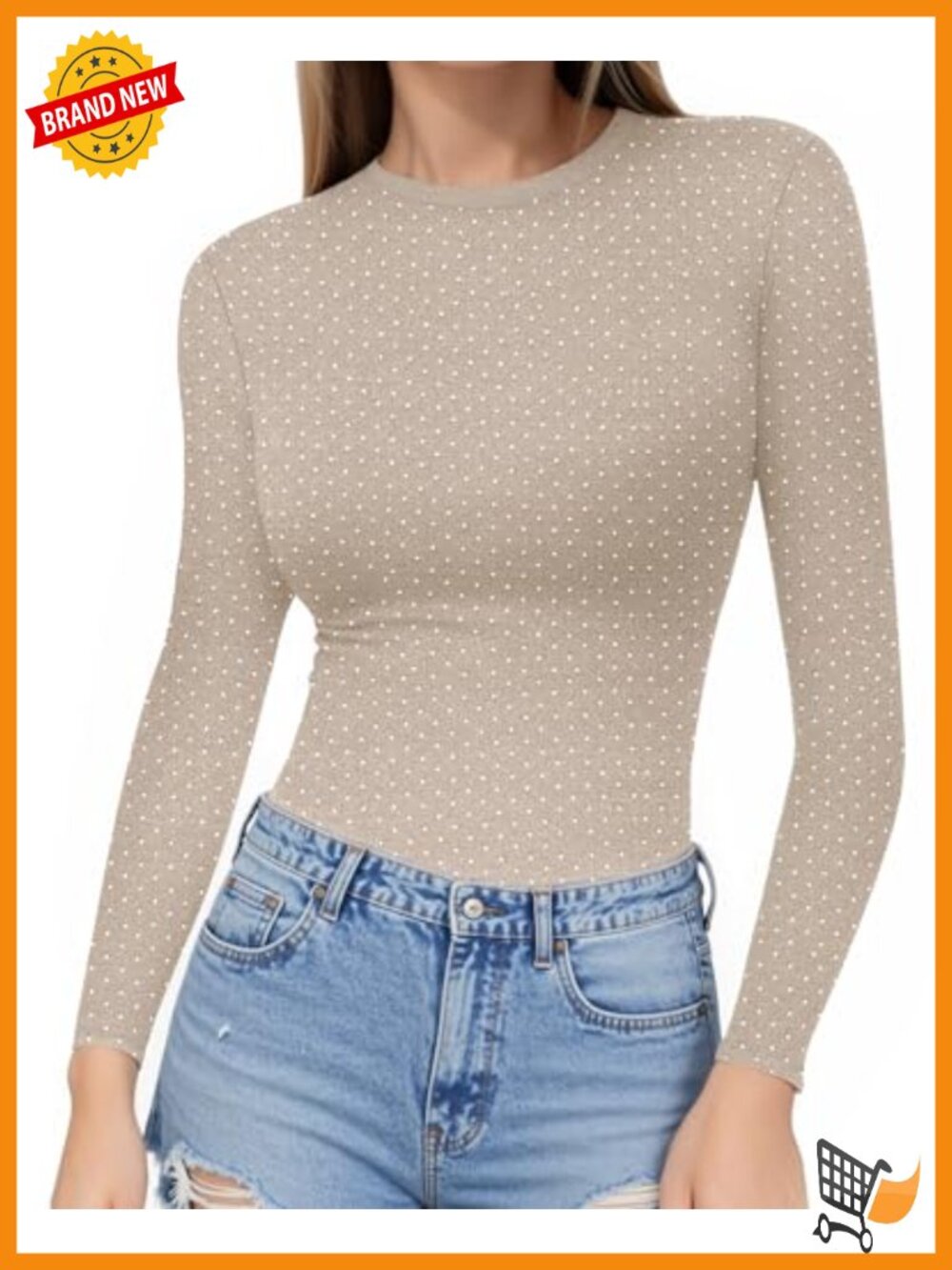 MANGOPOP Women's Fitted Long Sleeve Crew Neck Seamless T-Shirt Basic Tee Top